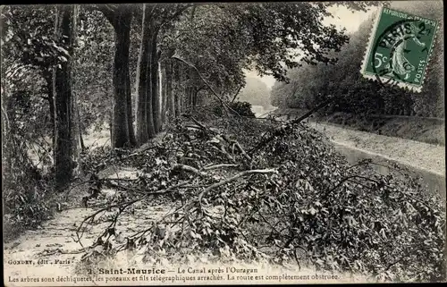 Ak Saint Maurice Val-de-Marne, Le Canal apres l'Ouragan