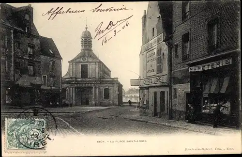 Ak Gien Loiret, La Place Saint Louis