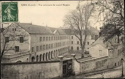 Ak Gien Loiret, Vue interieure du nouvel Hospice