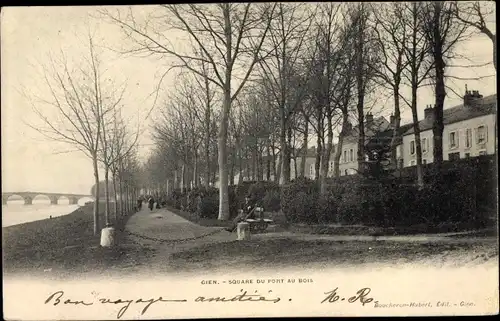 Ak Gien Loiret, Square du Port au Bois