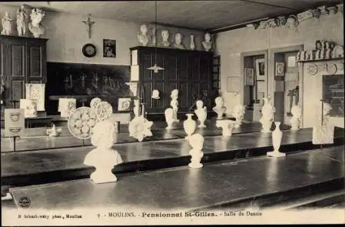 Ak Moulins Allier, Pensionnat St. Gilles, Salle de Dessin