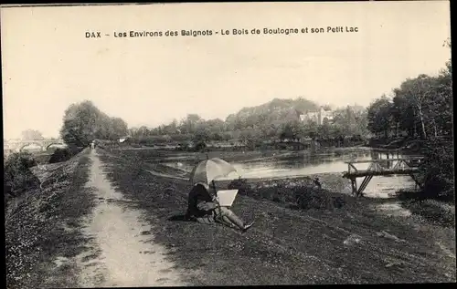 Ak Dax Landes, Environs des Baignots, Le Bois de Boulogne et son Petit Lac