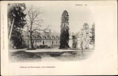 Ak Orbec Calvados, Chateau de Fervaques, vue d'ensemble