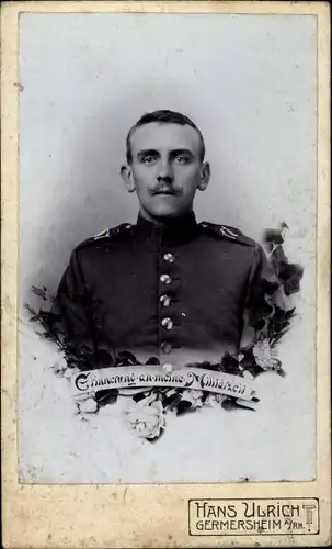 CdV Soldat, Kaiserreich, Uniform, Portrait, Germersheim, Fotograf Hans Ulrich