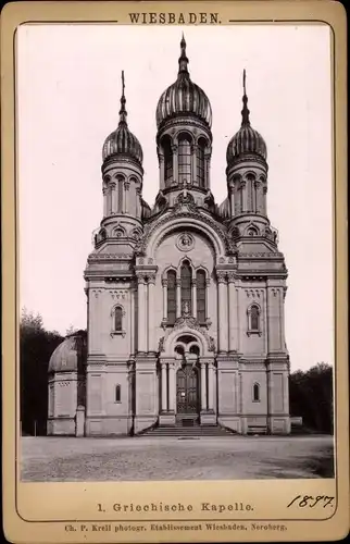 Foto Wiesbaden in Hessen, Griechische Kapelle, 1897, Fotograf Ch. P. Krell