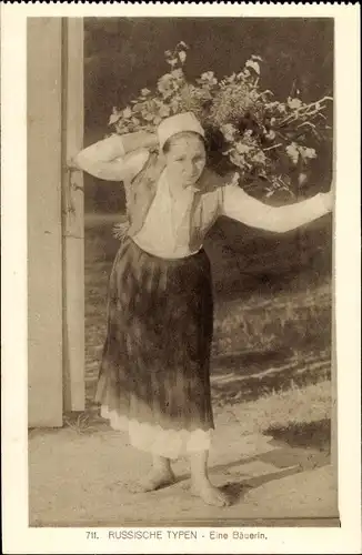 Ak Russische Typen, Eine Bäuerin