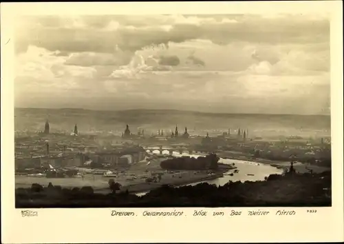 Ak Dresden Zentrum Altstadt, Gesamtansicht, Blick auf die Altstadt vom Bad Weißer Hirsch