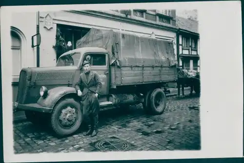 Foto Ak LKW, Transporter, Seitenansicht