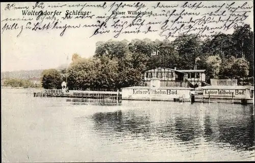 Ak Woltersdorf bei Berlin, Woltersdorfer Schleuse, Kaiser Wilhelmbad