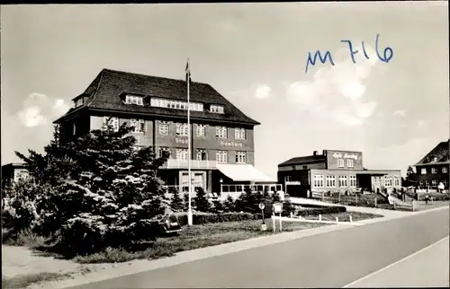 Ak St. Peter Ording, Heilbad an der Nordsee, Hotel Stadt Hamburg, Cafe Loreley