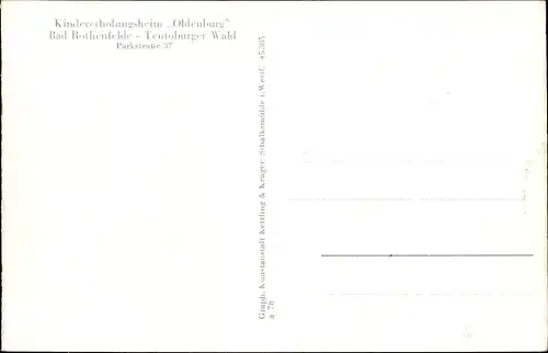 Ak Bad Rothenfelde am Teutoburger Wald, Kindererholungsheim Oldenburg, Speisesaal