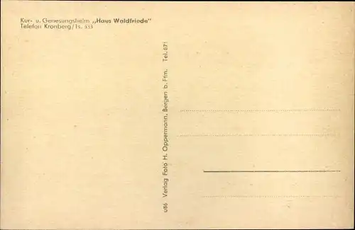 Ak Kronberg im Taunus, Genesungsheim Haus Waldfriede, Falkenstein