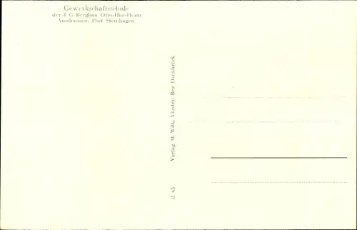 Ak Amshausen Steinhagen Westfalen, Gewerkschaftsschule, Otto Hue Heim