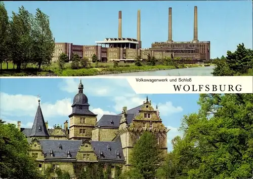 Ak Wolfsburg in Niedersachsen, Volkswagenwerk, Schloss
