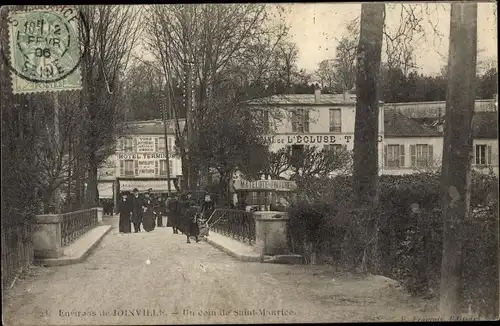 Ak Saint Maurice Val-de-Marne, Un coin de Saint Maurice, Restaurant de l'Ecluse, Hotel Terminus