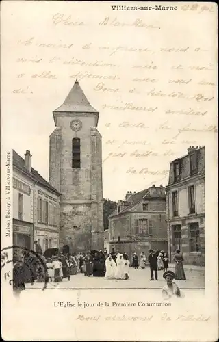 Ak Villiers sur Marne Val de Marne, L'Eglise, Le Jour de la Premiere Communion