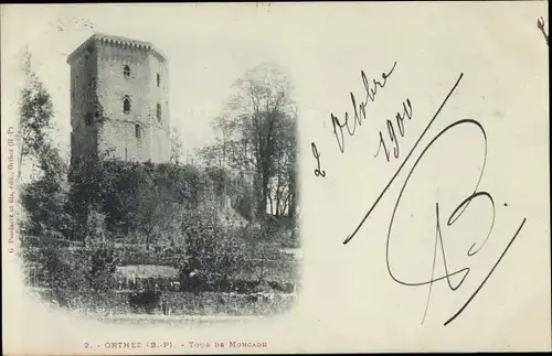 Ak Orthez Marie Pyrénées Atlantiques, Tour de Moncade
