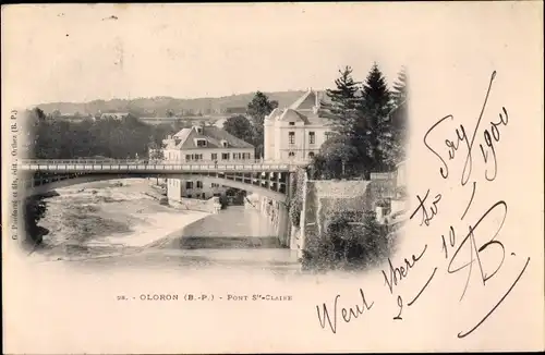Ak Oloron Sainte Marie Pyrénées Atlantiques, Pont Sainte Claire