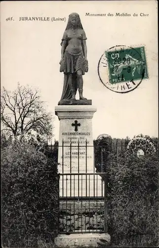 Ak Juranville Loiret, Monument des Mobiles du Cher