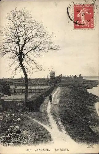 Ak Jargeau Loiret, Un Moulin