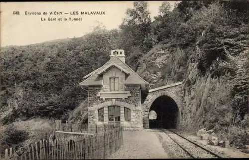 Ak Vichy Allier, Les Malavaux, La Gare, Le Tunnel