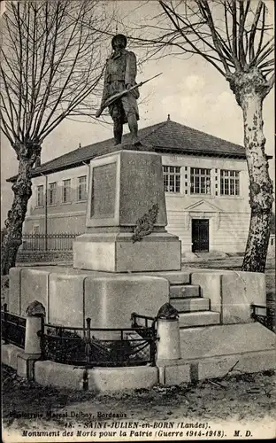 Ak Saint Julien en Born Landes, Monument des Morts pour la Patrie