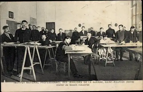 Ak Saint Maurice Val de Marne, Institut National Professionnel des Invalides de la Guerre, Atelier