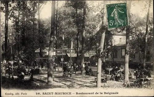 Ak Saint Maurice Val de Marne, Restaurant de la Baignade