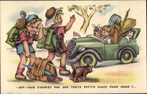 Künstler Ak Gougeon, Vous n'auriez pas une toute petite place pour nous