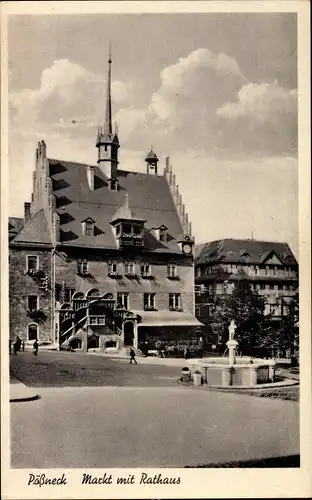 Ak Pößneck in Thüringen, Markt, Rathaus