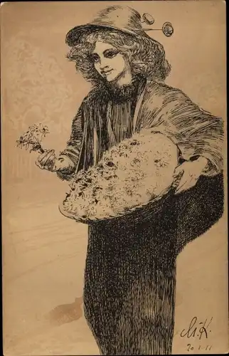 Künstler Ak Klinger, Max, Leipzig, Margueritentag 1911