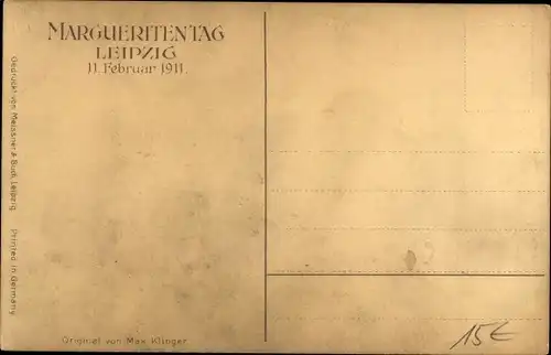 Künstler Ak Klinger, Max, Leipzig, Margueritentag 1911