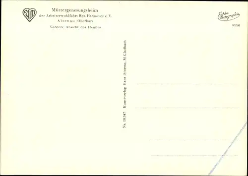 Ak Altenau Clausthal Zellerfeld im Oberharz, Müttergensungsheim