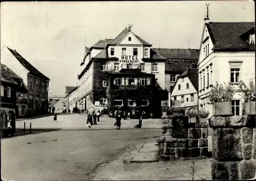 Ak Schirgiswalde Kirschau in Sachsen, Markt, Hotel Erbgericht