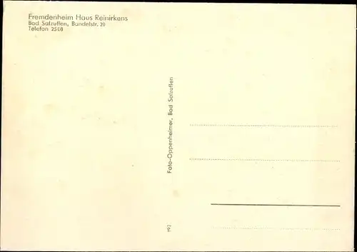 Ak Bad Salzuflen im Kreis Lippe, Fremdenheim Haus Reinirkens, Bandelstraße 20