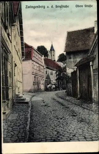 Ak Zwingenberg an der Bergstraße in Hessen, Obere Straße