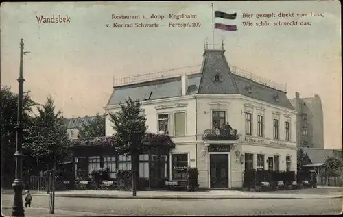 Ak Hamburg Wandsbek, Restaurant Konrad Schwartz