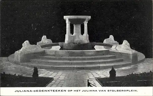 Ak Juliana Gedenkteeken op het Juliana van Stolbergplein, Denkmal Juliana der Niederlande