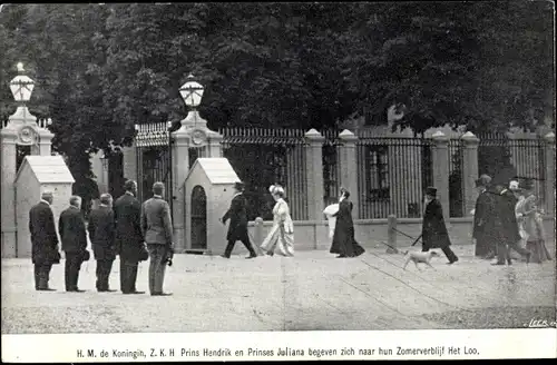 Ak Königin Wilhelmina der Niederlande, Heinrich zu Mecklenburg, Juliana, Het Loo