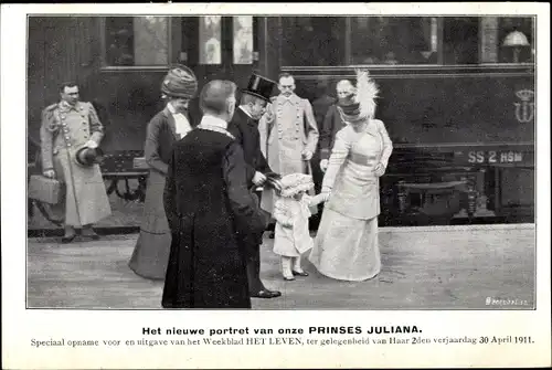 Ak Prinzessin Juliana, Königin Wilhelmina der Niederlande, Bahnhof, 1911