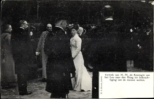 Ak Vertrek van de Koningin van het Loo haar den Haag, Adel Niederlande