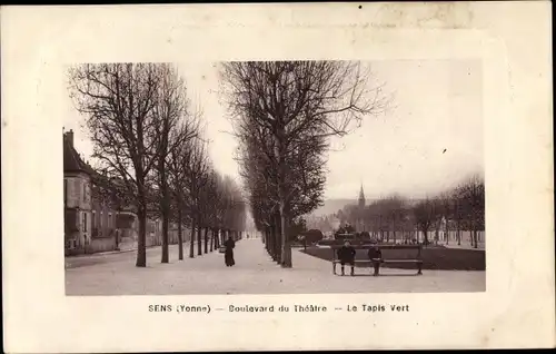 Ak Sens Yonne, Boulevard du Theatre, Le Tapis Vert