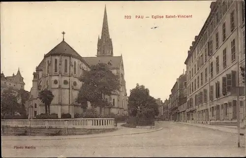 Ak Pau Pyrénées-Atlantiques, Eglise Saint Vincent