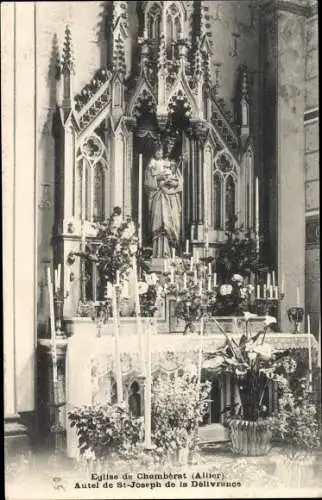 Ak Chambérat Allier, L'Eglise, Autel de Saint Joseph de la Delivrance