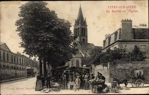 Ak Vitry sur Seine Val de Marne, Le Marche, L'Eglise