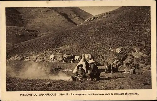 Ak Basutoland Lesotho, Le campement du Missionaire dans la montagne, Missions du Sud Afrique