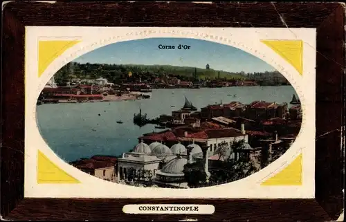 Präge Passepartout Ak Konstantinopel Istanbul Türkei, Corne d'Or, Teilansicht der Stadt