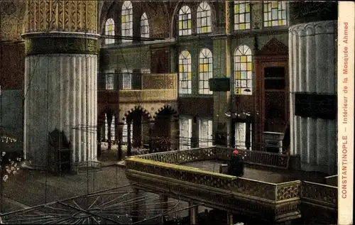 Ak Constantinople Konstantinopel Istanbul Türkei, Mosquee Ahmed, Interieur