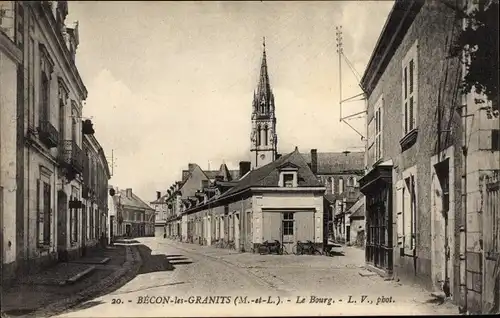 Ak Bécon les Granits Maine et Loire, Le Bourg