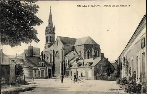 Ak Noyant Méon Maine et Loire, Place de la bascule
